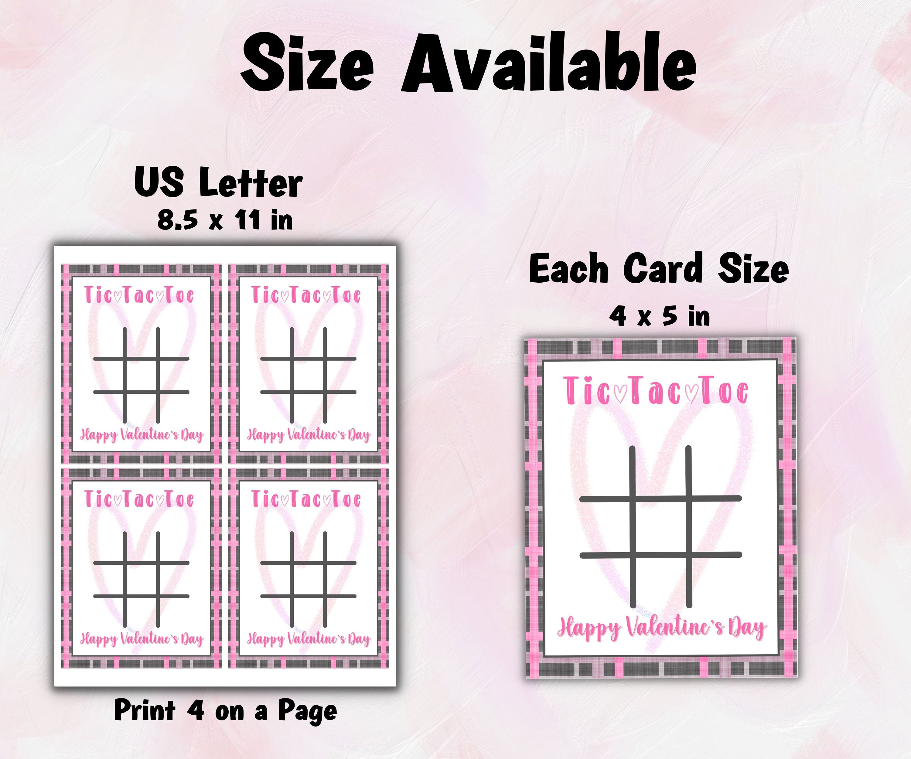 Tic Tac Toe Valentine | Kids Class Valentine Card | Printable Valentine'S Day Tic Tac Toe Cards | Game Tag | Printable Valentine I Daycare