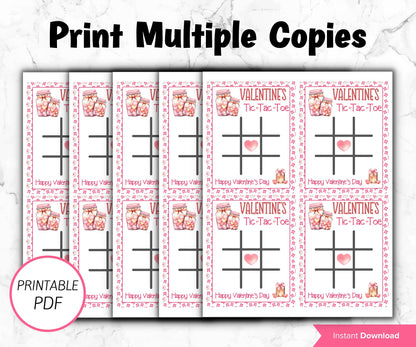 Printable Valentine'S Day Tic Tac Toe Cards | Tic Tac Toe Valentine | Kids Class Valentine Card | Game Tag | Printable Valentine I Daycare