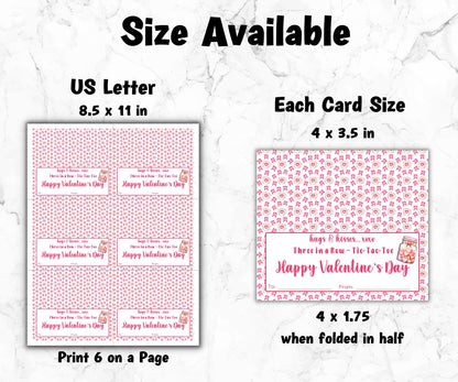 Printable Valentine'S Day Tic Tac Toe Cards | Tic Tac Toe Valentine | Kids Class Valentine Card | Game Tag | Printable Valentine I Daycare