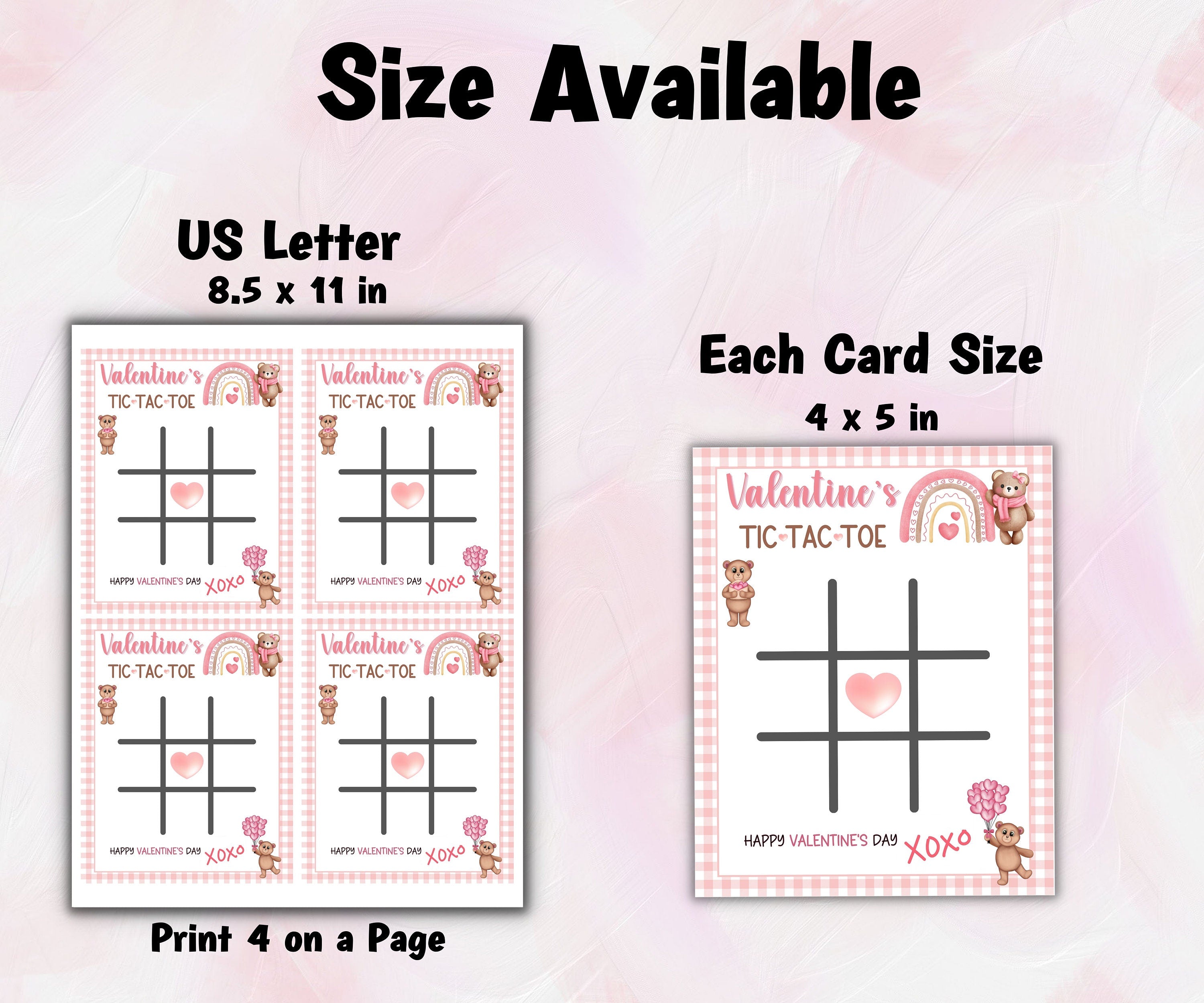 Daycare Tic Tac Toe Valentine | Kids Class Valentine Card | Printable Valentine'S Day Tic Tac Toe Cards | Game Tag | Printable Valentine I