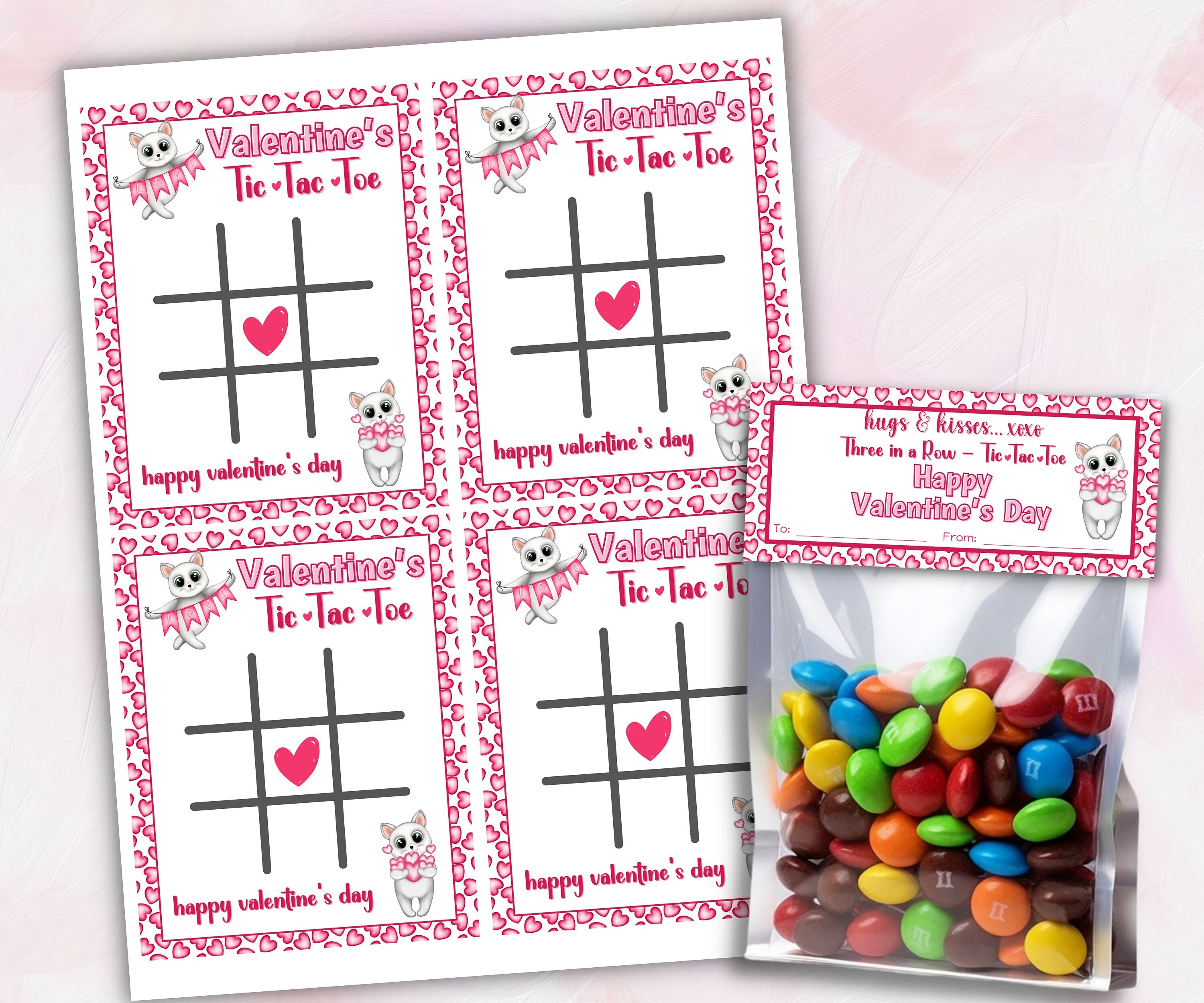 Printable Valentine'S Day Tic Tac Toe Cards | Tic-Tac-Toe Valentine Tags | Printable Valentine Tic Tac Toe Cards | School Valentines I xoxo