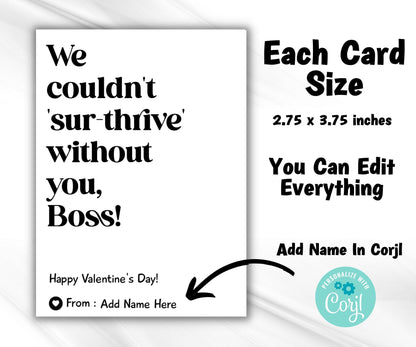 Funny Boss Valentines | Valentine'S Day | Co-Worker Gift | Friend Gift | For Colleagues | Valentine Card | Valentines Day Gift I Printable