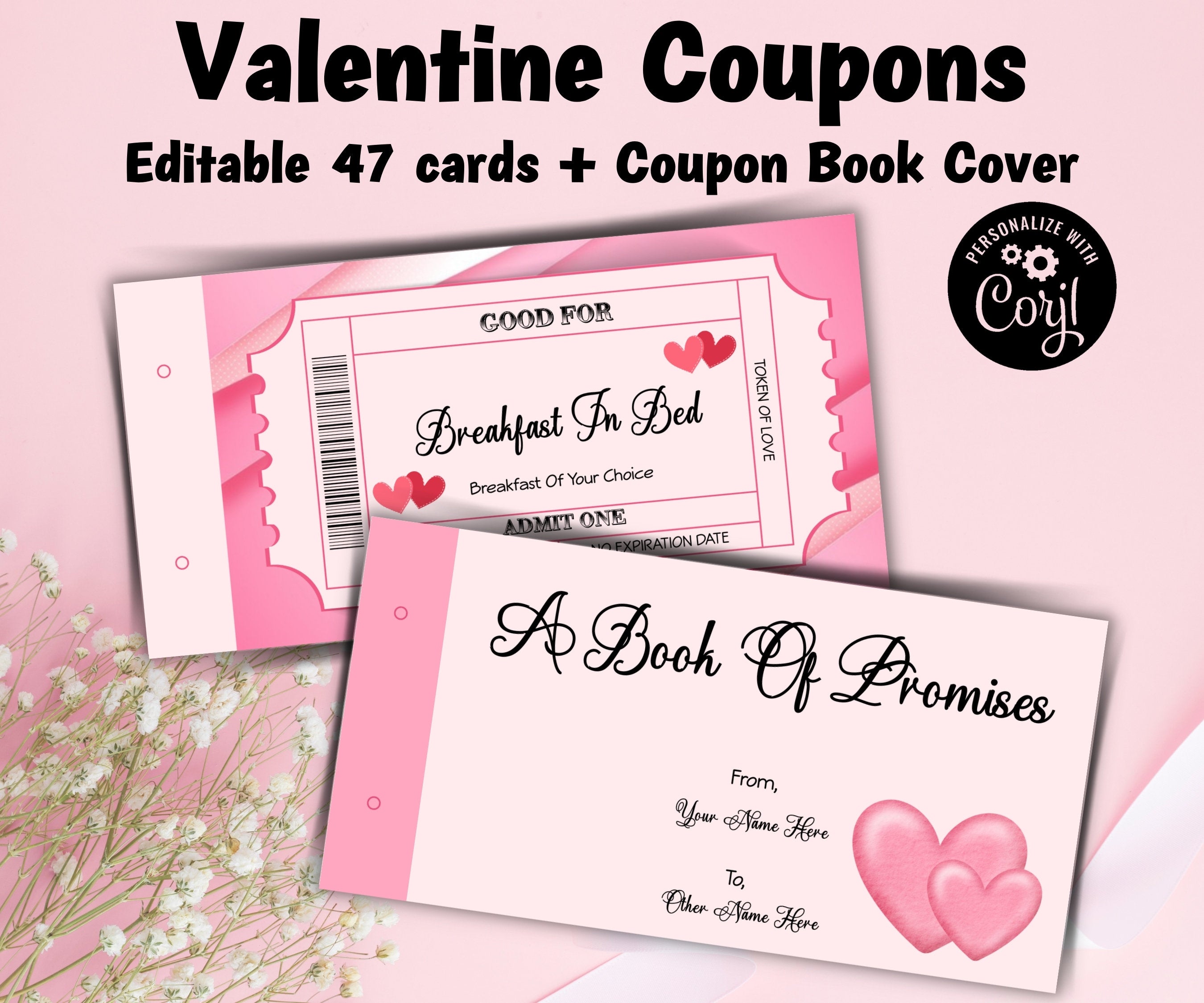 Valentine Coupon Book | Valentine'S Day Gift | Printable Coupon Book | Printable Valentines Coupons | Love Coupons | Gifts For Her I For Kid