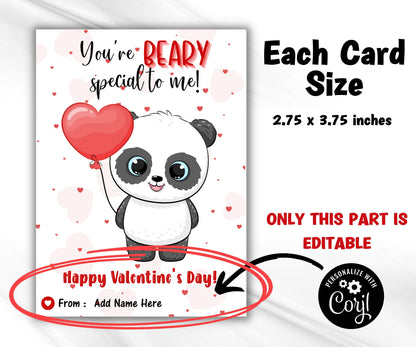 Anniversary Panda Card | Panda Valentine Day Card | Kids Valentines | Printable Valentine Cards | Classroom Valentine | Valentines Day Card