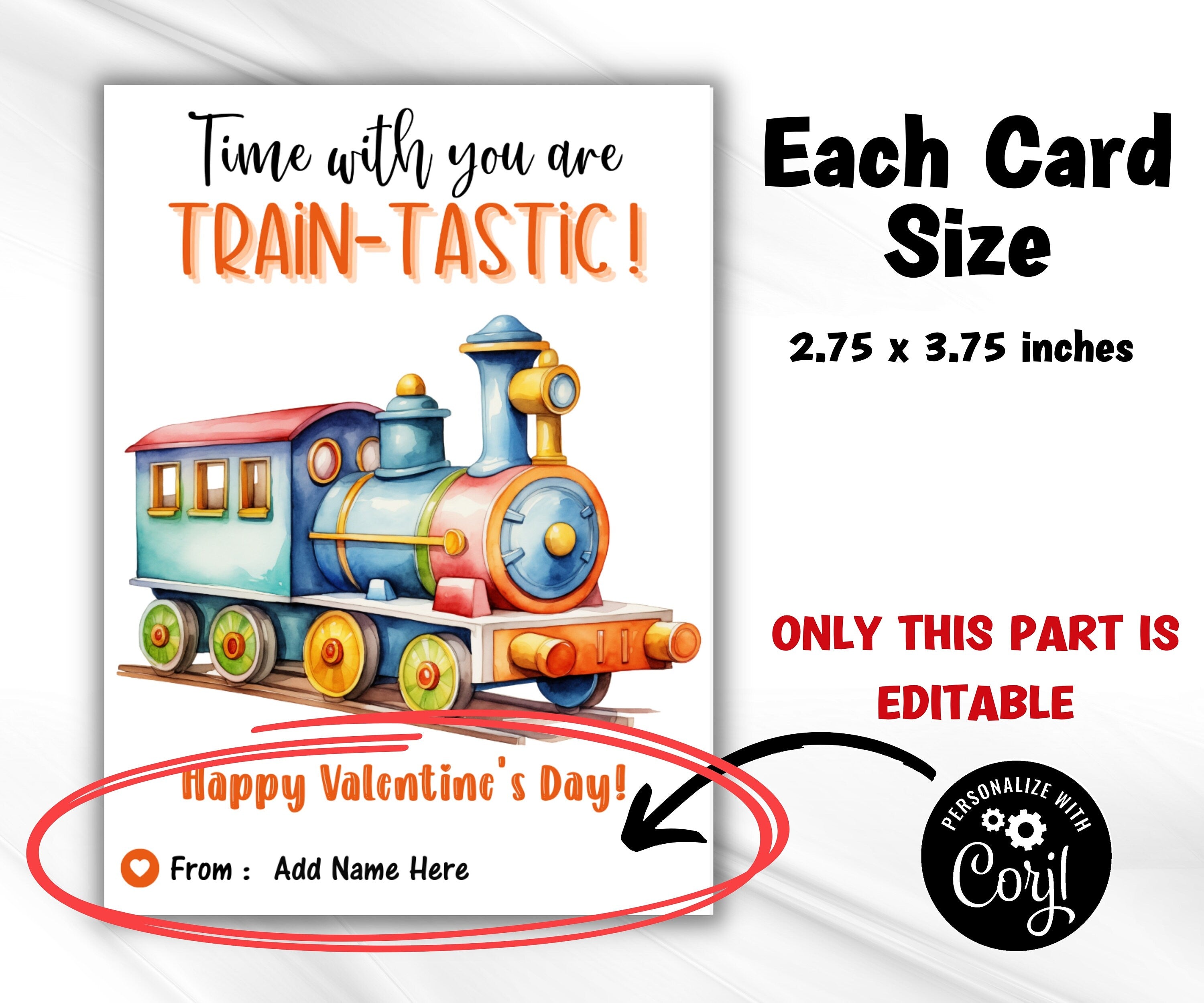 Editable Train Valentines | Boys Valentine | Valentine School Tag | Class Valentine | Funny Design | Choo Choo Choose You I Choo Choo