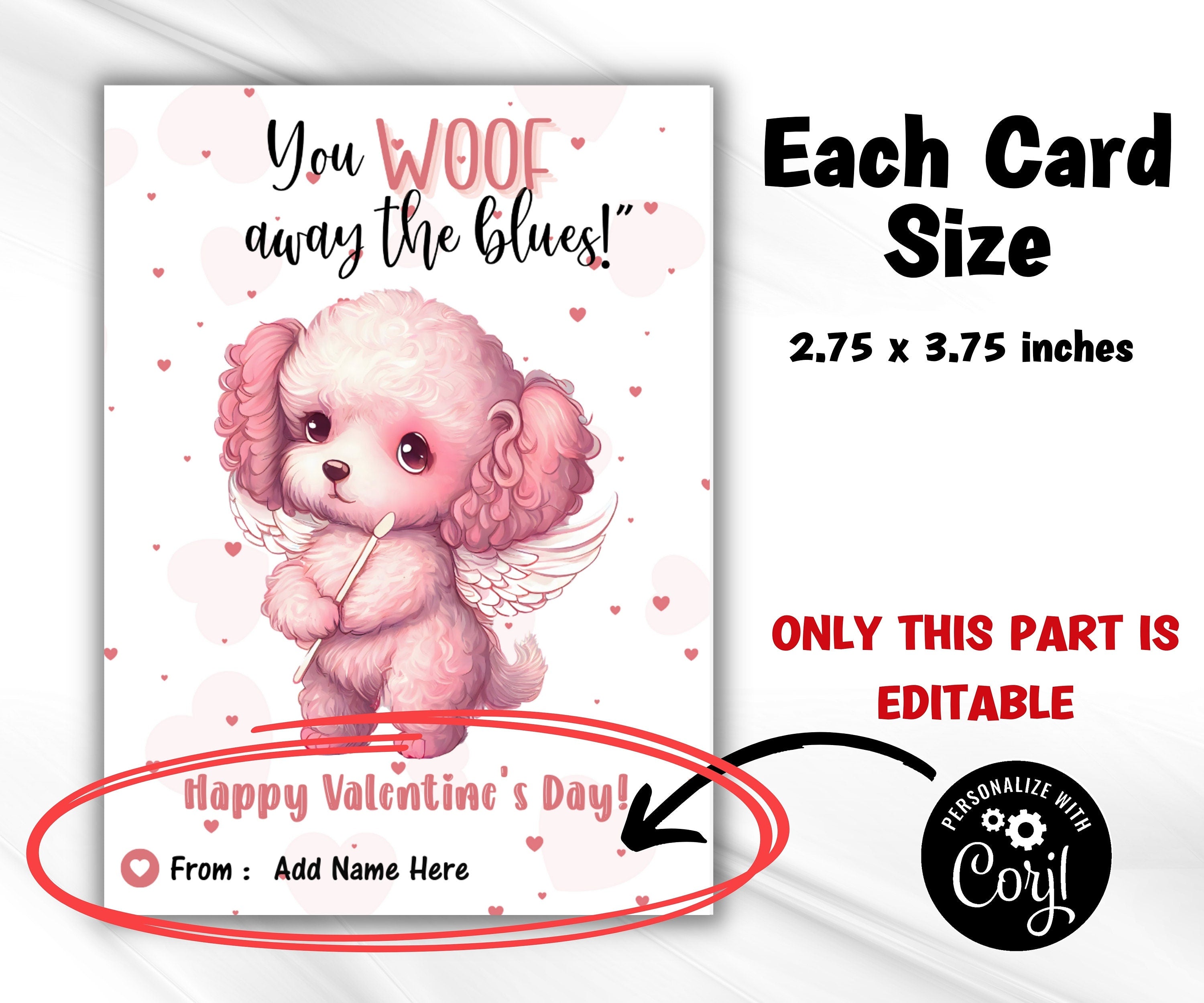 Poodle Valentines Card | Edit With Corjl | I Labr-Adore You | Dog Valentine Card | Love You Card | V-Day Cards I Cute Puppy Love Card