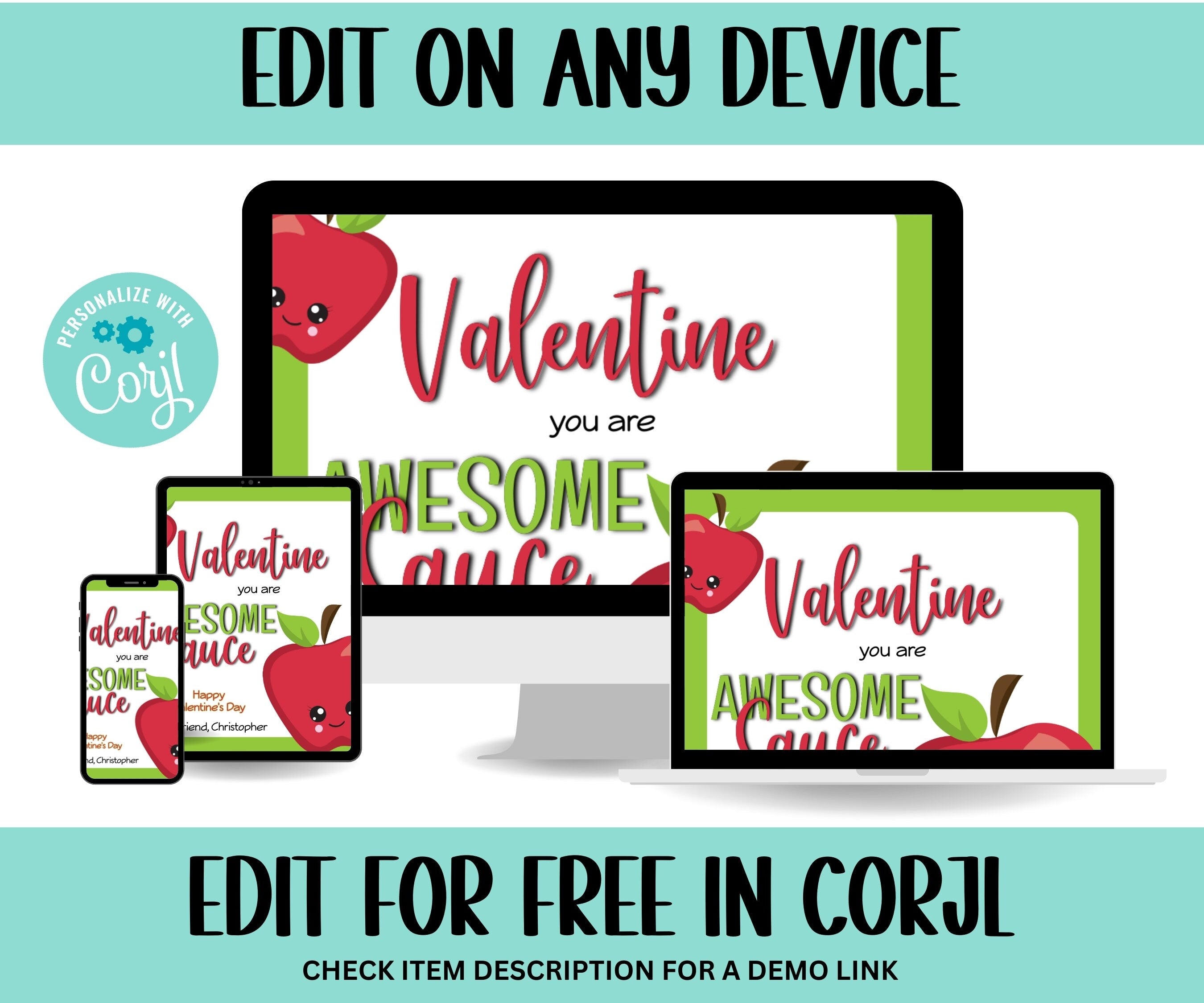 Kids Valentine | Printable Main Squeeze Valentine | Applesauce Tag | Personalized Printable | Valentine Tag | Applesauce Valentine I toddler