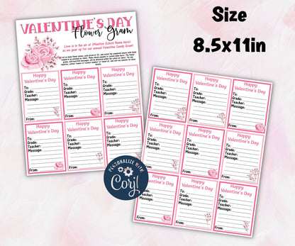 Valentine Day Flower Fundraiser | Church School Pto Pta Flyer I Valentine Fundraiser I Fundraiser Flyer I Editable Template I Classroom gram