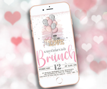 Galentine'S Brunch Party | Girls Night | Corjl Template | Galentines Party I Galentine Editable Invitation I Galentine Brunch Invite