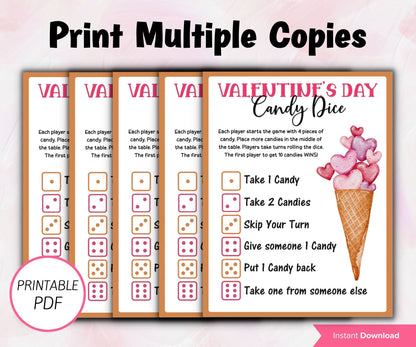 Valentine'S Day Candy Dice Game | Valentine'S Day Candy Match Game | Ice cream candy I Preschool Valentine I School Icebreaker Candy Dice