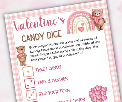 Valentine Heart Game | Teddy Bear Valentine | Valentine's Day | Valentine Activity For Kids | Valentine Day Activity I Candy Jar Dice Game