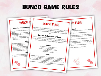 Valentine Bunco I Bunco Night I Printable Valentine Bunco Score Sheet Invitation| Bunco Game | Tally Sheet I bunco score cards I love bunco