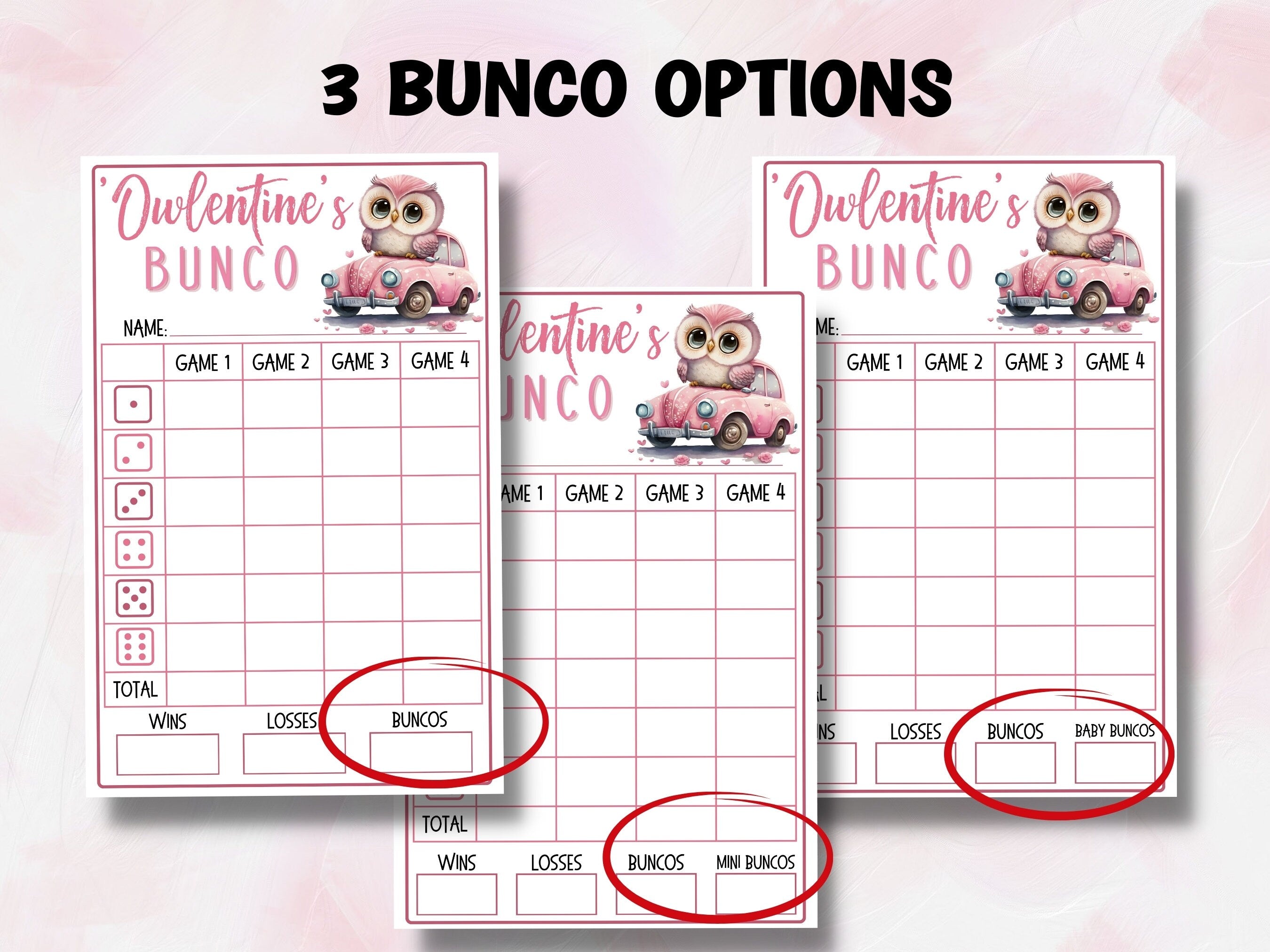 February Bunco Cards I Love Bunco Score Sheet Template | Pink And Red Printable Bunco | Valentines Printable Bunco | Printable Bunco Set I