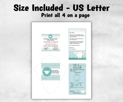 Tooth Fairy Receipt Printable | Reusable Pdf Template | Letter From The Tooth Fairy I Note From The Tooth Fairy | Diy Tooth Fairy Note