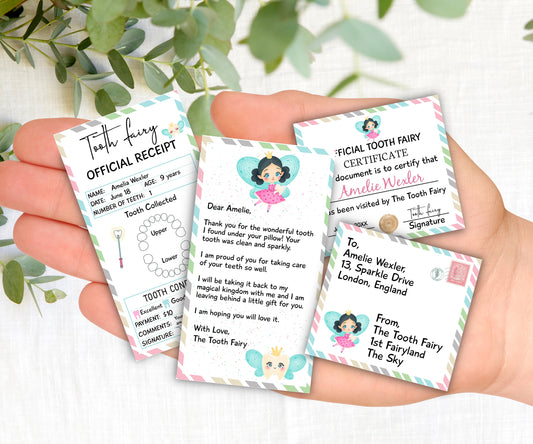 Tooth Fairy Letter | First Tooth Letter | Tooth Fairy Receipt | Printable Toothfairy | Reusable Pdf Template | Tooth Fairy Note I Editable