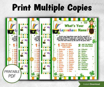 Leprechaun name tag game, Leprechaun name board sign, Leprechaun name generator, What's Your Leprechaun name, St Patricks Day Games-St.Patricks Day -TheHustlingCatLady-Stickers, Labels & Tags