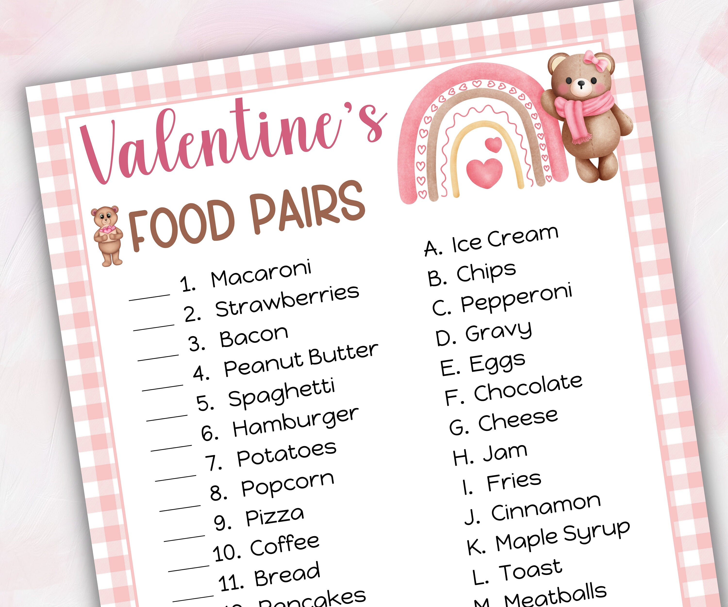 School VDay I Valentine'S Party Games | Valentines Activity | Valentines Party Game | Valentines Day Game | Valentine'S Day Food Pairs Game