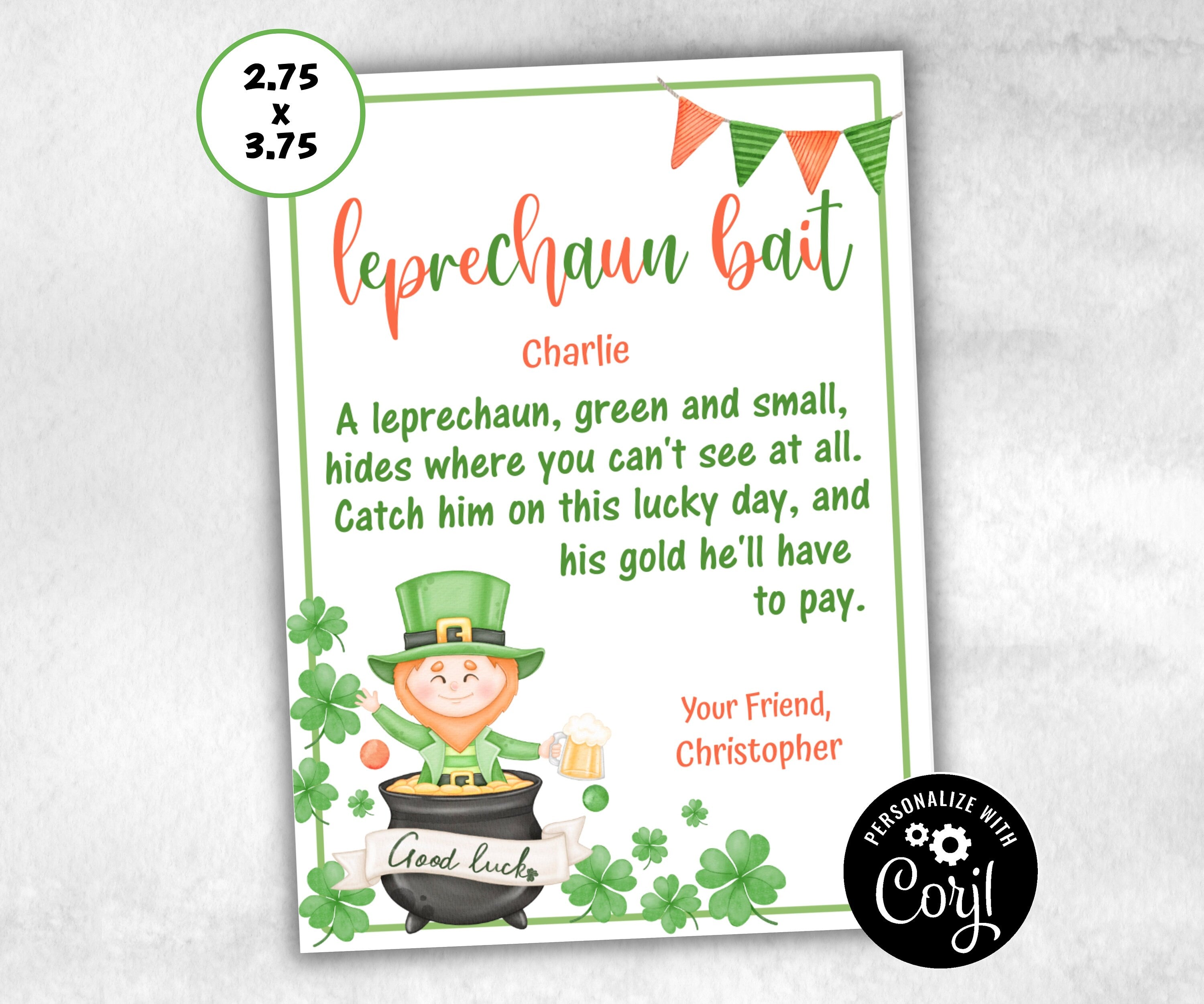 St. Patrick'S Day Card | Lucky Charm Tags · St. Patrick' | St. Patrick'S Day Printable Tags | Leprechaun Bait Tags-St.Patricks Day -TheHustlingCatLady-Stickers, Labels & Tags