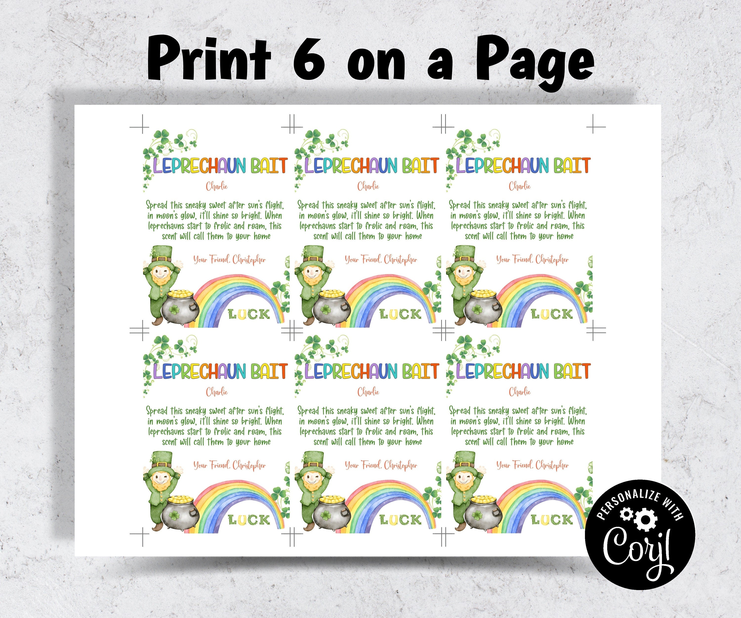 St. Patrick'S Day Bait Printable Tags | My Lucky Charm | Bag Toppers, Leprechaun Printable, Treat Bag Toppers, St Patrick'S Day Editable-St.Patricks Day -TheHustlingCatLady-Stickers, Labels & Tags