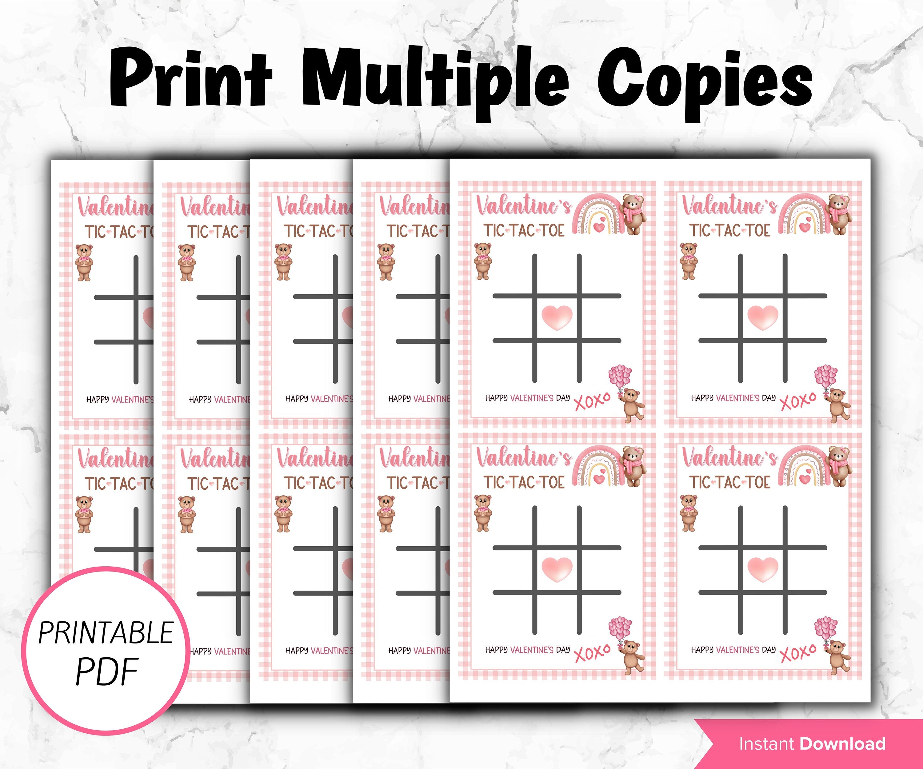 Daycare Tic Tac Toe Valentine | Kids Class Valentine Card | Printable Valentine'S Day Tic Tac Toe Cards | Game Tag | Printable Valentine I