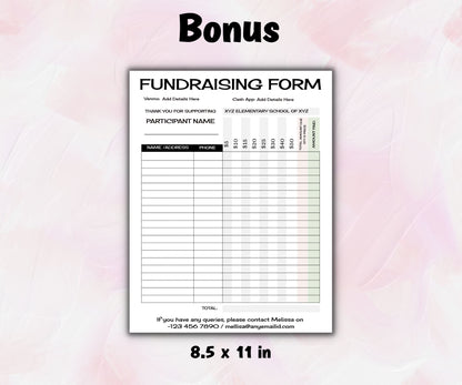 Cheer Fundraiser Sheets I Fill My Bow Fundraiser Sheet | Dance Team | Cheer Team I Soccer I Volleyball I Basketball I Baseball I Softball