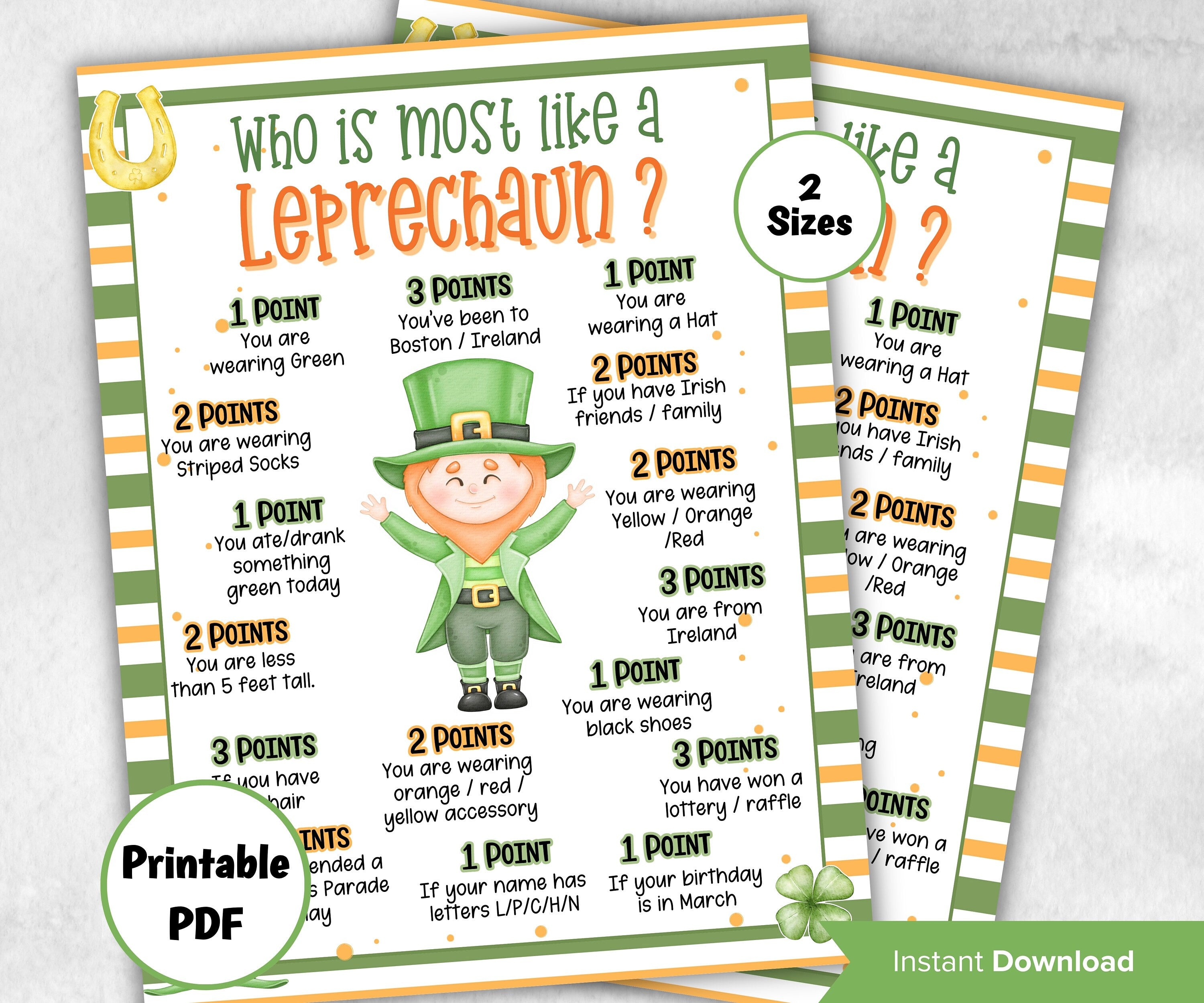 St paddys Classroom Games, Leprechaun Name Game, St Patricks Day Activity, St Patricks Day Party Game, Leprechaun Game, Printable Games-St.Patricks Day -TheHustlingCatLady-Party Games