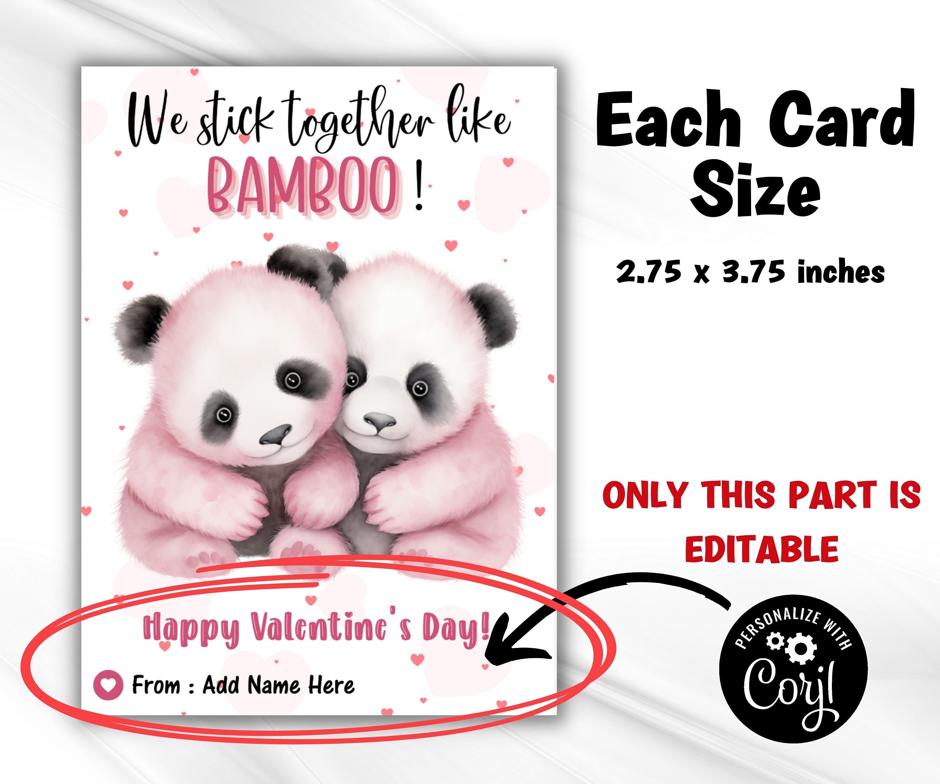 Panda Valentine'S Day Card | Kids Valentines | Printable Valentine Cards | Anniversary Card | Classroom Valentine | Valentines Day Card