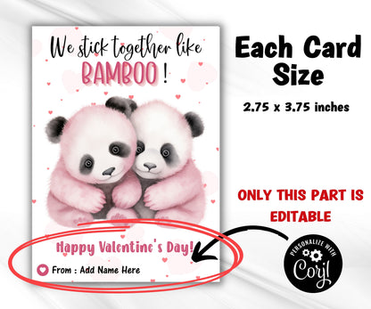 Panda Valentine'S Day Card | Kids Valentines | Printable Valentine Cards | Anniversary Card | Classroom Valentine | Valentines Day Card