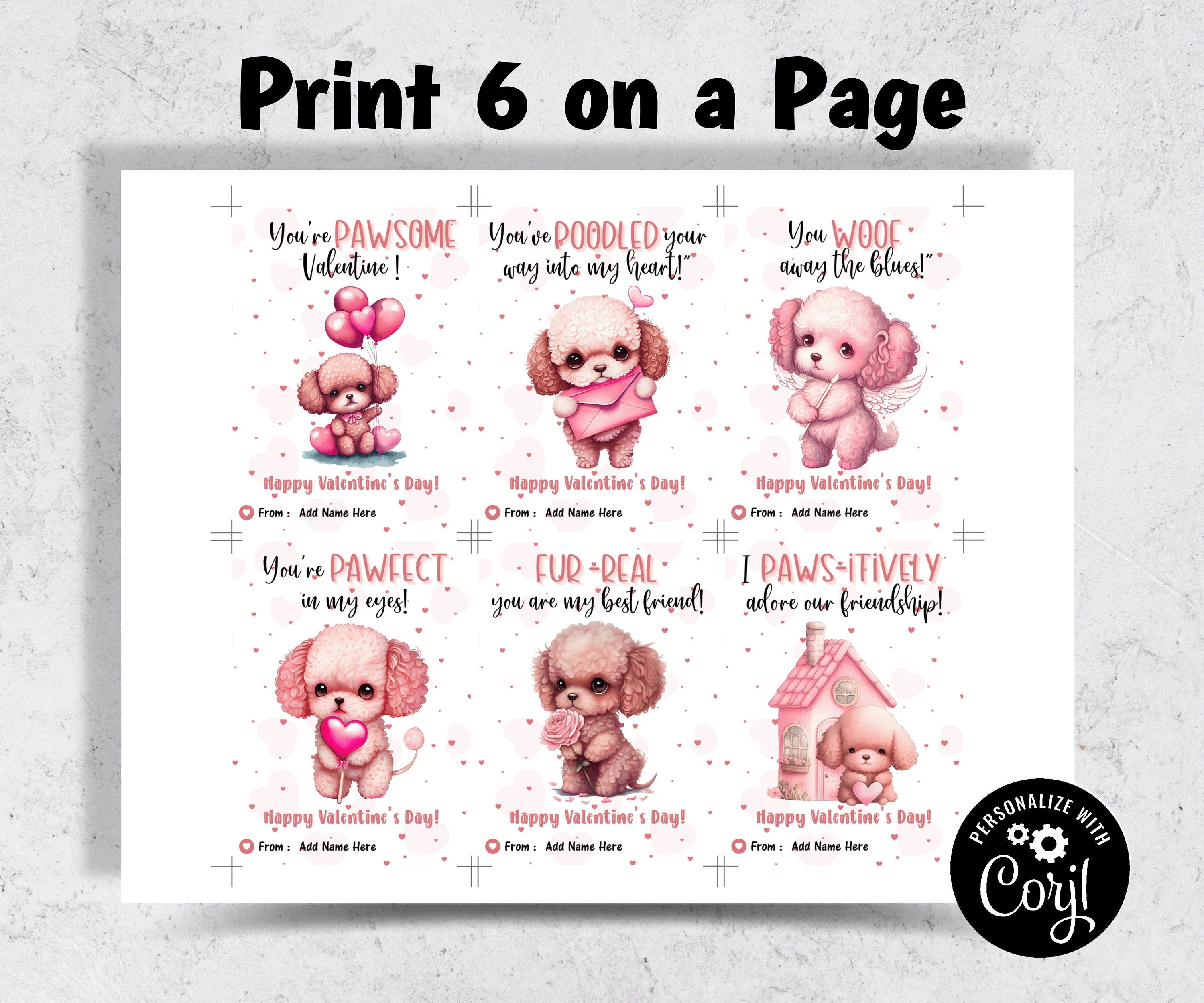 Poodle Valentines Card | Edit With Corjl | I Labr-Adore You | Dog Valentine Card | Love You Card | V-Day Cards I Cute Puppy Love Card