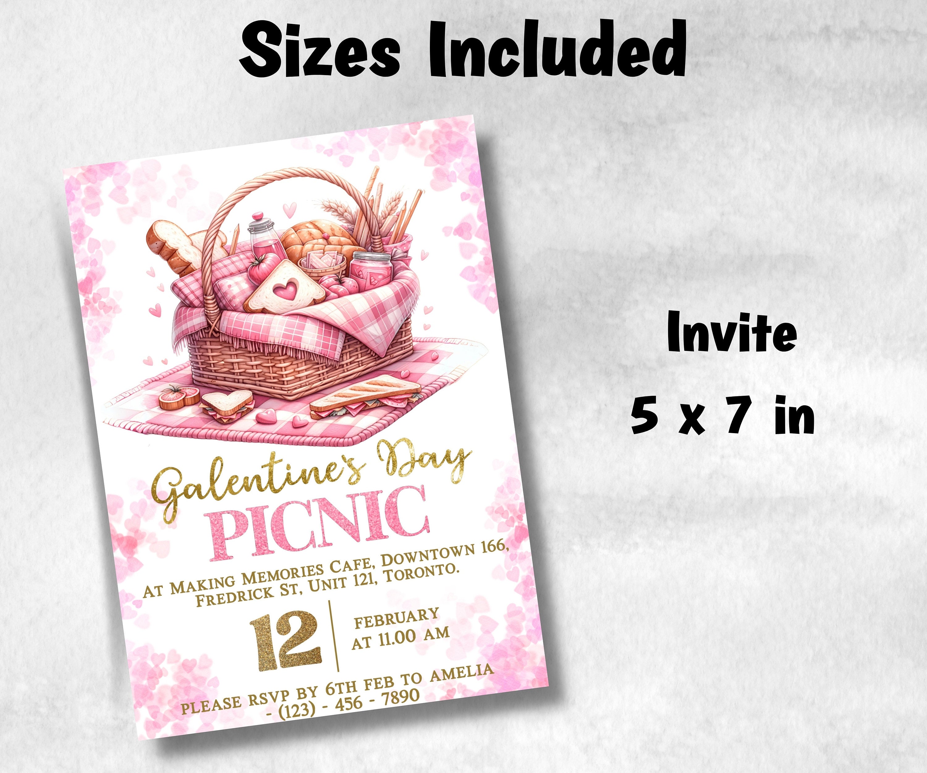 Galentine Invite | Brunch Invitation | Galentine'S Day | Girls Night | Corjl Template | Galentines Day Party | Valentine Editable Invitation