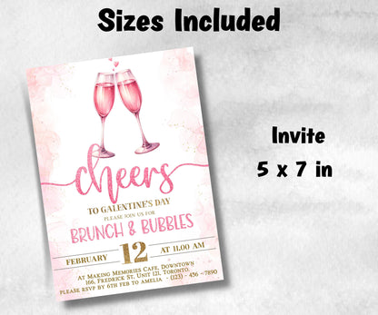 Galentine Editable Invitation I Galentine Invite | Brunch Invitation | Galentine'S Day | Girls Night | Corjl Template | Galentines Day Party