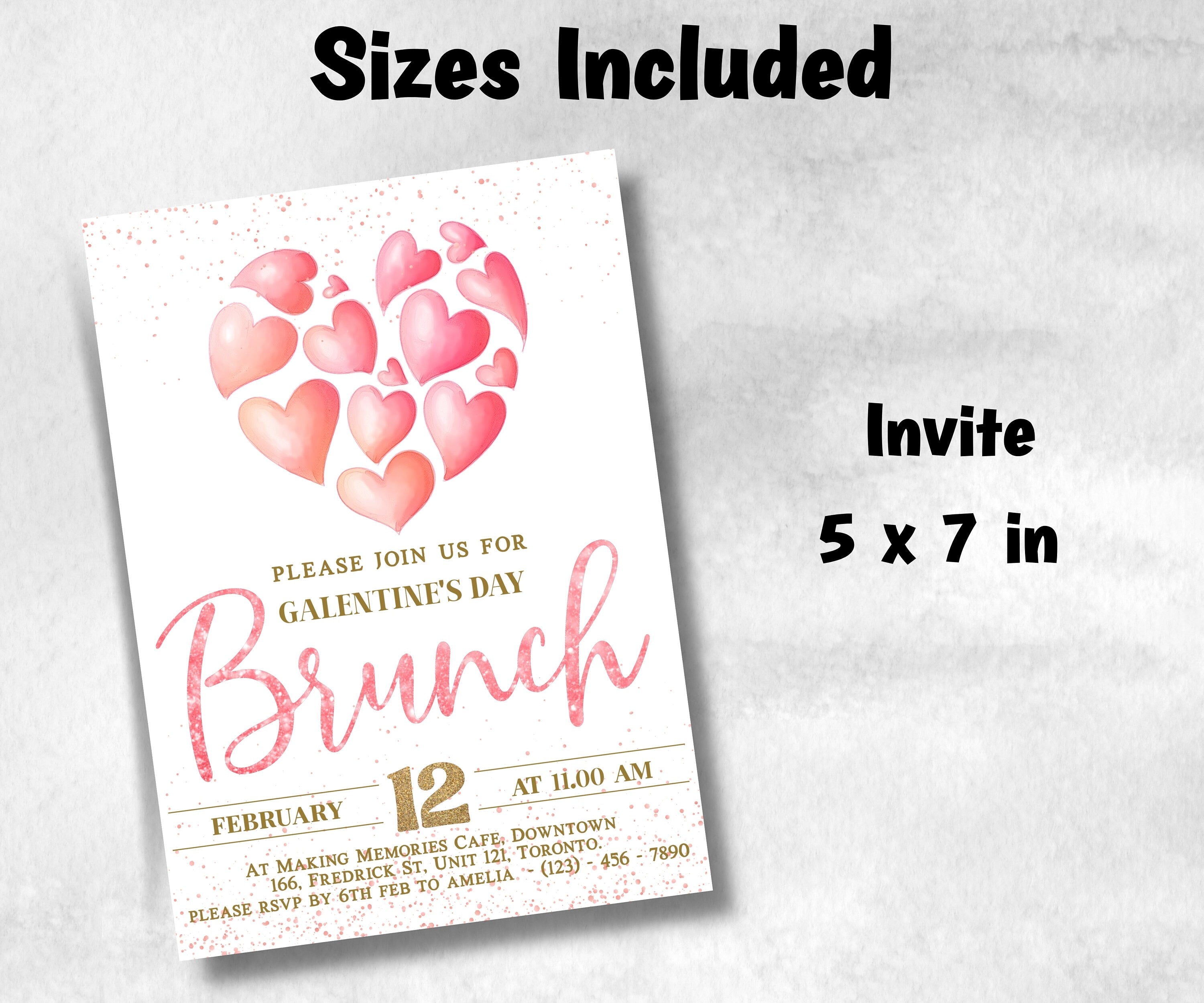 Editable in Corjl Galentines Tea Party Invitation | Galentines Day I Gift Exchange Galentine Day Invitation | Editable Galentine'S Invite