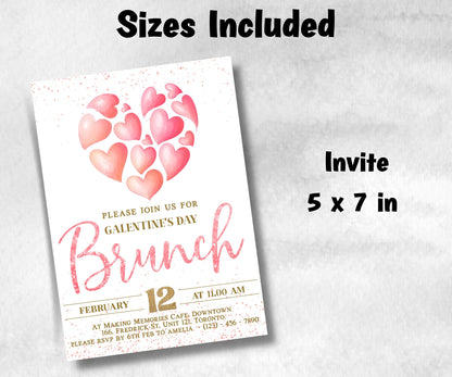 Editable in Corjl Galentines Tea Party Invitation | Galentines Day I Gift Exchange Galentine Day Invitation | Editable Galentine'S Invite