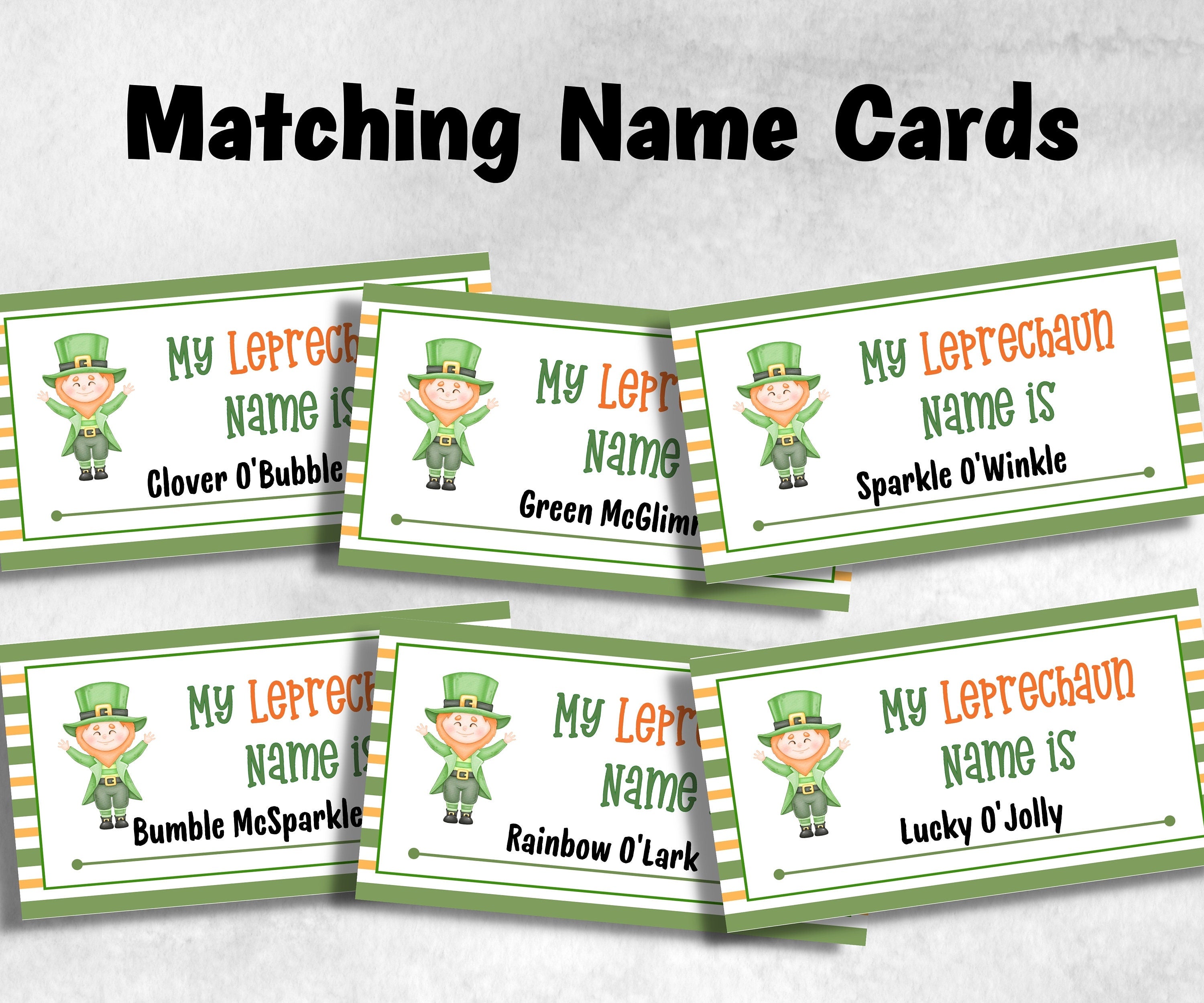 St Patricks Day Games, Leprechaun name tag game, Leprechaun name board sign, Leprechaun name generator, What's Your Leprechaun name,-St.Patricks Day -TheHustlingCatLady-Stickers, Labels & Tags
