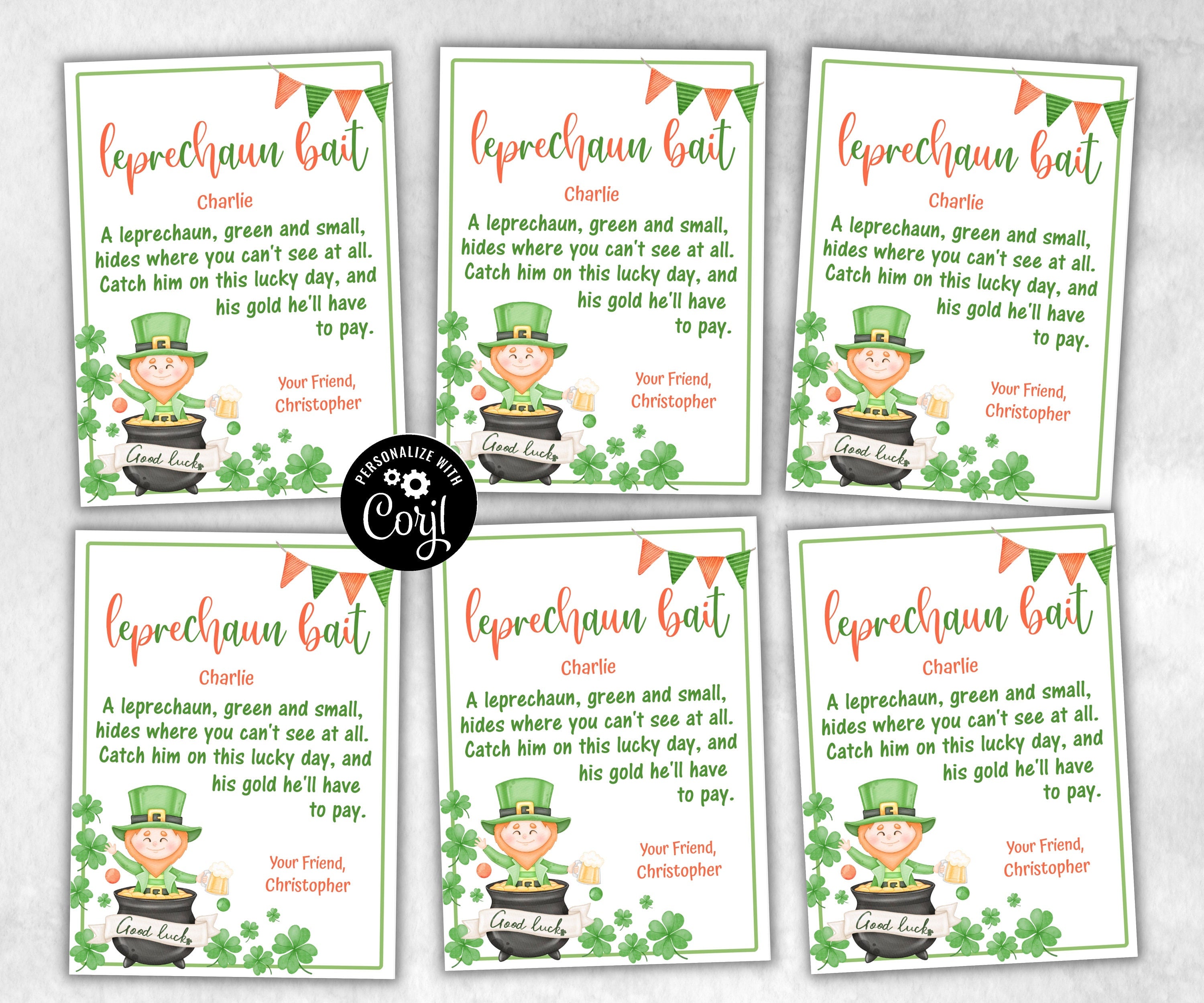 St. Patrick'S Day Card | Lucky Charm Tags · St. Patrick' | St. Patrick'S Day Printable Tags | Leprechaun Bait Tags-St.Patricks Day -TheHustlingCatLady-Stickers, Labels & Tags