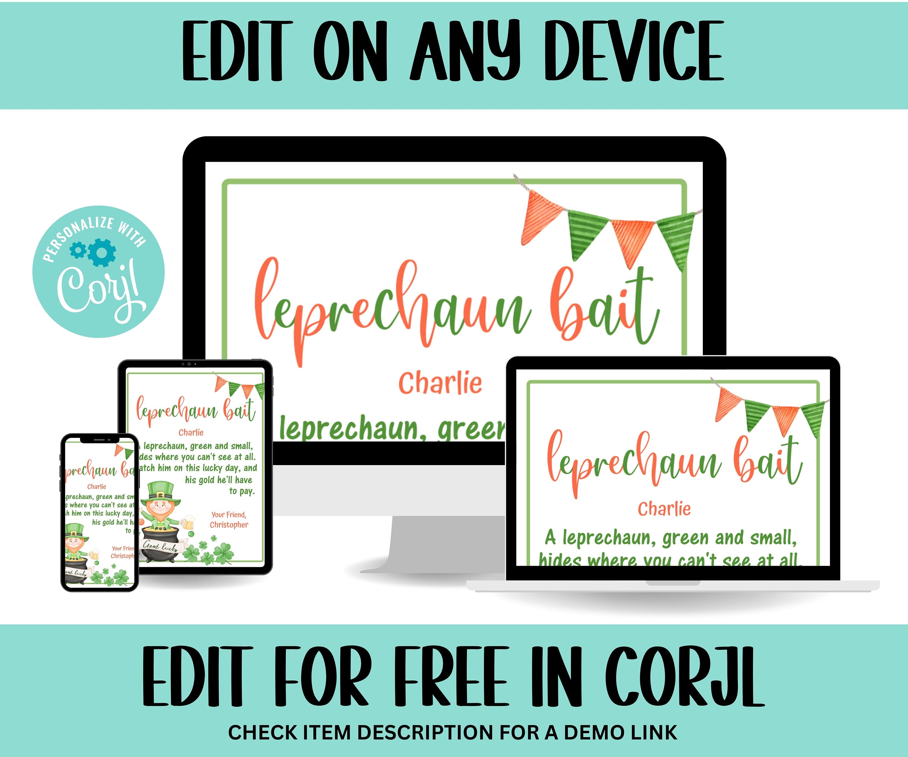 St. Patrick'S Day Card | Lucky Charm Tags · St. Patrick' | St. Patrick'S Day Printable Tags | Leprechaun Bait Tags-St.Patricks Day -TheHustlingCatLady-Stickers, Labels & Tags