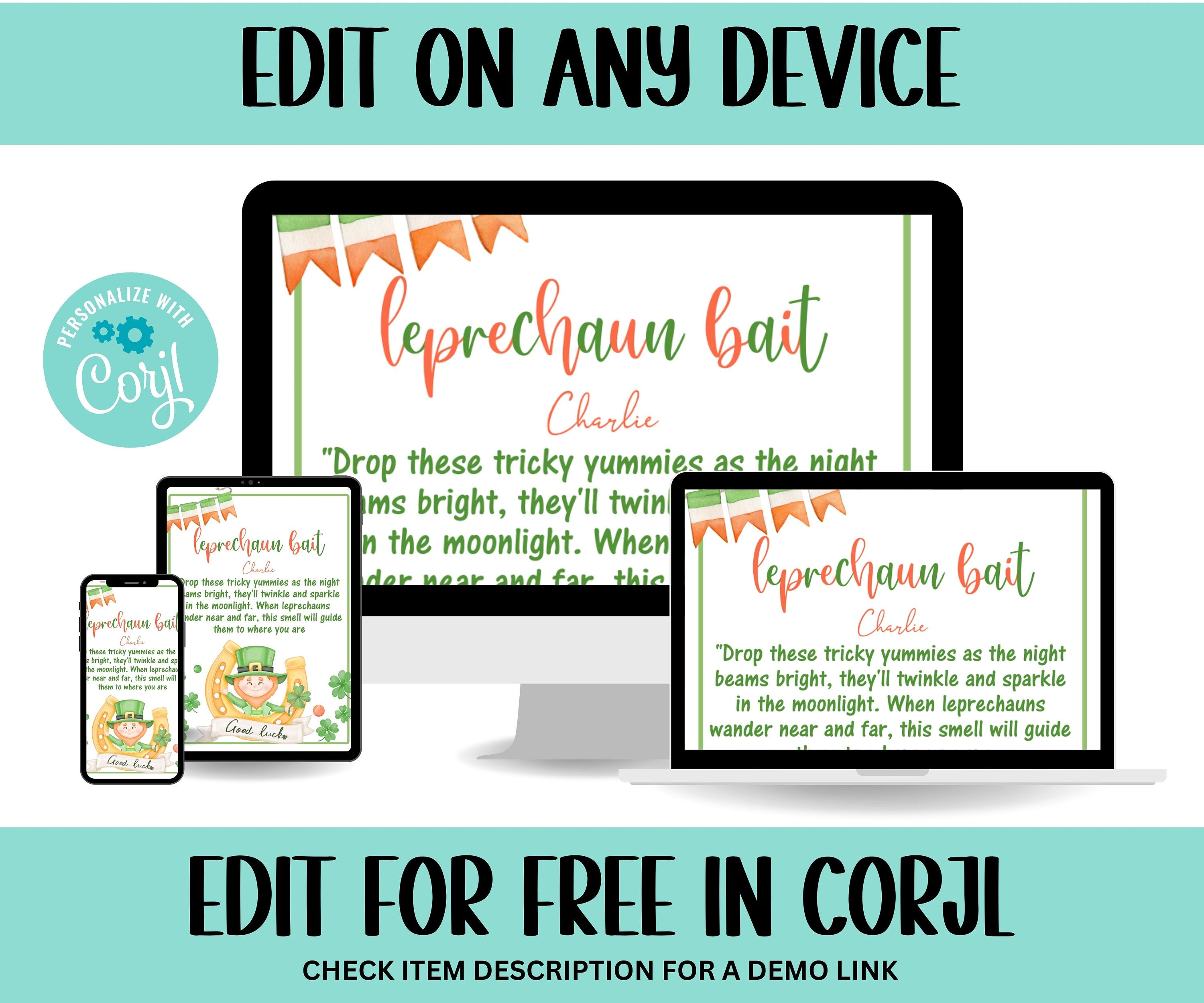 My Lucky Charm | Leprechaun Bait Tags | Leprechaun Bait Printable | Bag Toppers | St. Patrick'S Day Gift Tag-St.Patricks Day -TheHustlingCatLady-Stickers, Labels & Tags