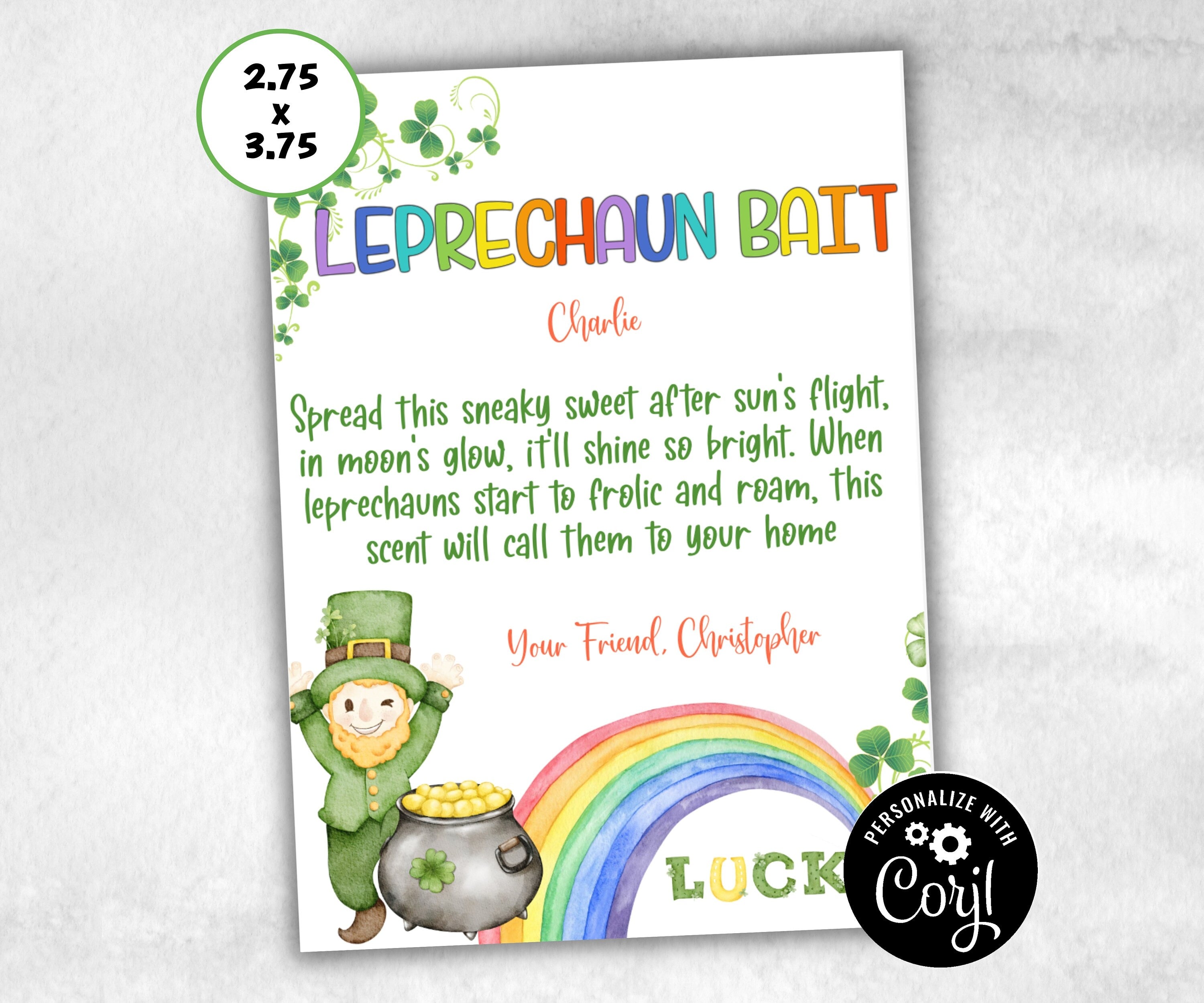 St. Patrick'S Day Bait Printable Tags | My Lucky Charm | Bag Toppers, Leprechaun Printable, Treat Bag Toppers, St Patrick'S Day Editable-St.Patricks Day -TheHustlingCatLady-Stickers, Labels & Tags