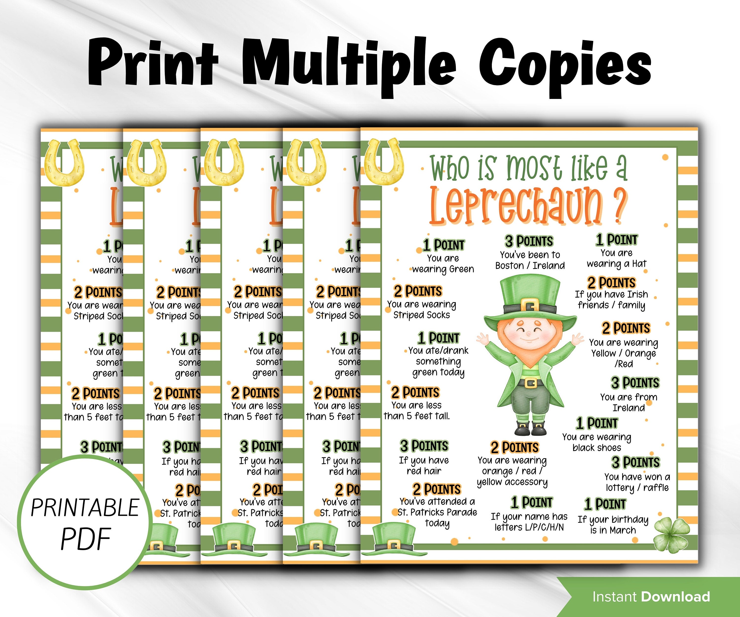 St paddys Classroom Games, Leprechaun Name Game, St Patricks Day Activity, St Patricks Day Party Game, Leprechaun Game, Printable Games-St.Patricks Day -TheHustlingCatLady-Party Games