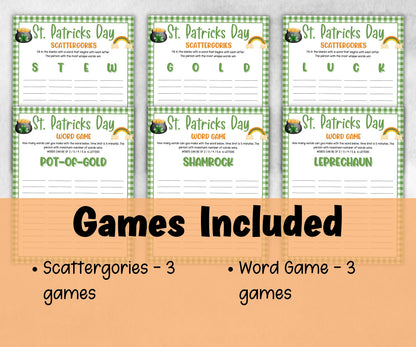 Fun St. Pattys Day Game Bundle Printable | St. Pats | Fun St. Pattys Day | Classroom Games | Family Games I Family Games | St Patrick'S Day-St.Patricks Day -TheHustlingCatLady-Party Games