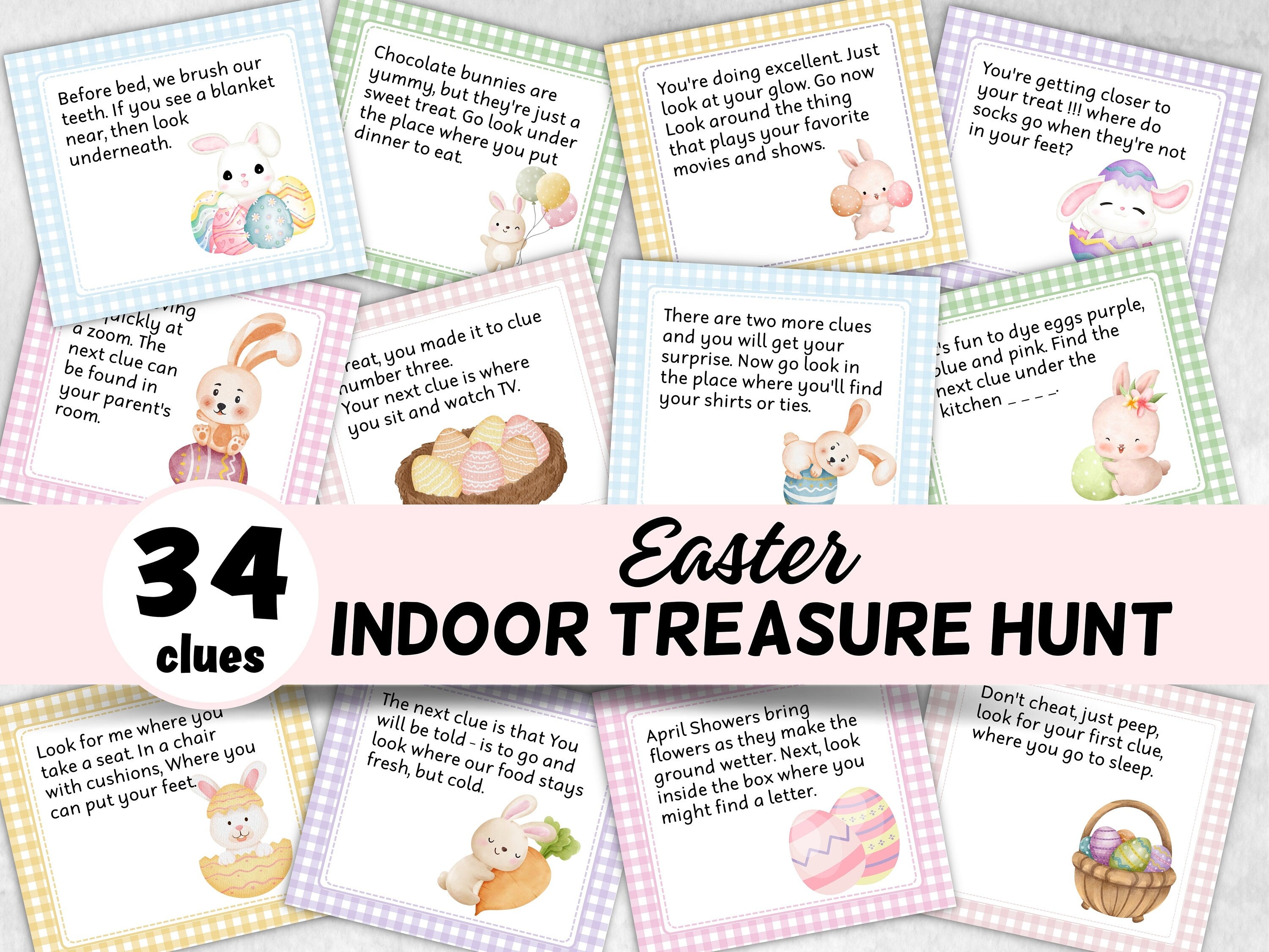 Easter Scavenger Hunt For Kids | Easter Game | Easter Party | Easter Treasure Hunt Clues | Teens Easter Treasure Hunt | Easter Bunny Letter