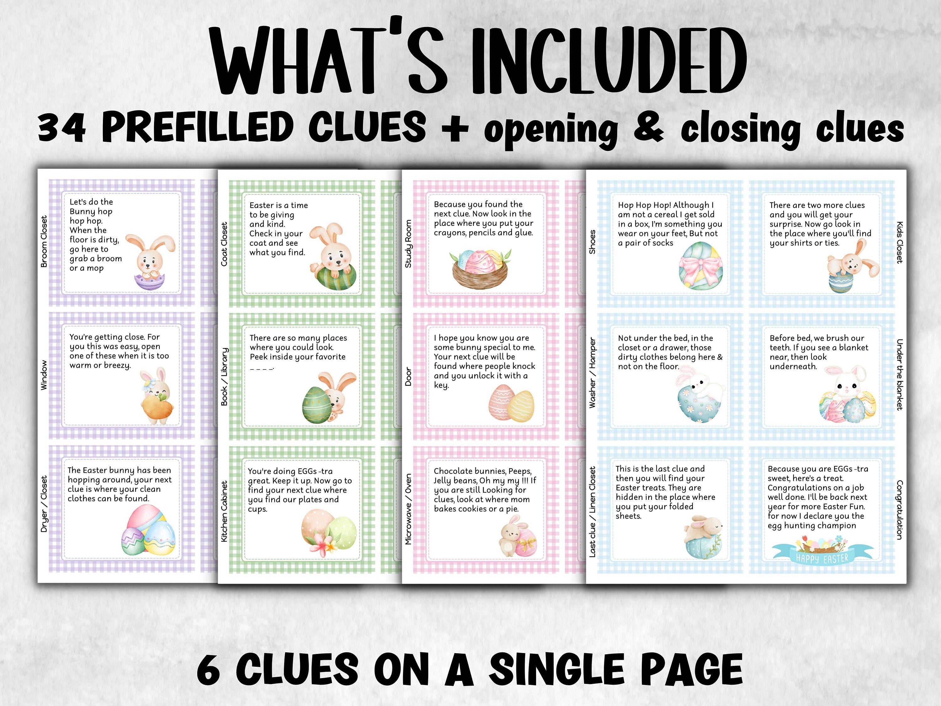 Easter Scavenger Hunt For Kids | Easter Game | Easter Party | Easter Treasure Hunt Clues | Teens Easter Treasure Hunt | Easter Bunny Letter