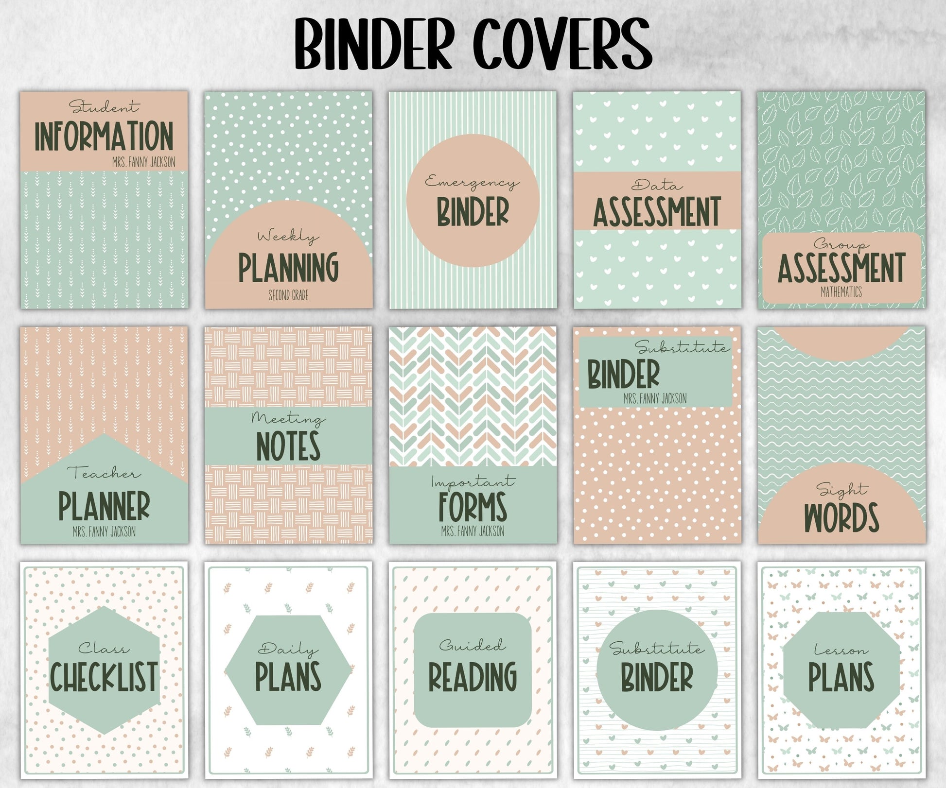 Pastel Boho Student Binder Cover I Classroom Printables I Teacher Binder | Binder Insert I Binder spine I Back To School | Life Binder Cover