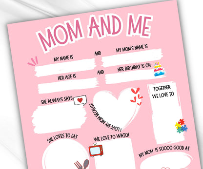 All About my Mom Mum IMother Day Gift I Mothers Day Printable | All About My Mum Printable | All About Mom | Personalized Mother Day Gift I