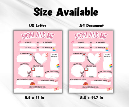 All About my Mom Mum IMother Day Gift I Mothers Day Printable | All About My Mum Printable | All About Mom | Personalized Mother Day Gift I