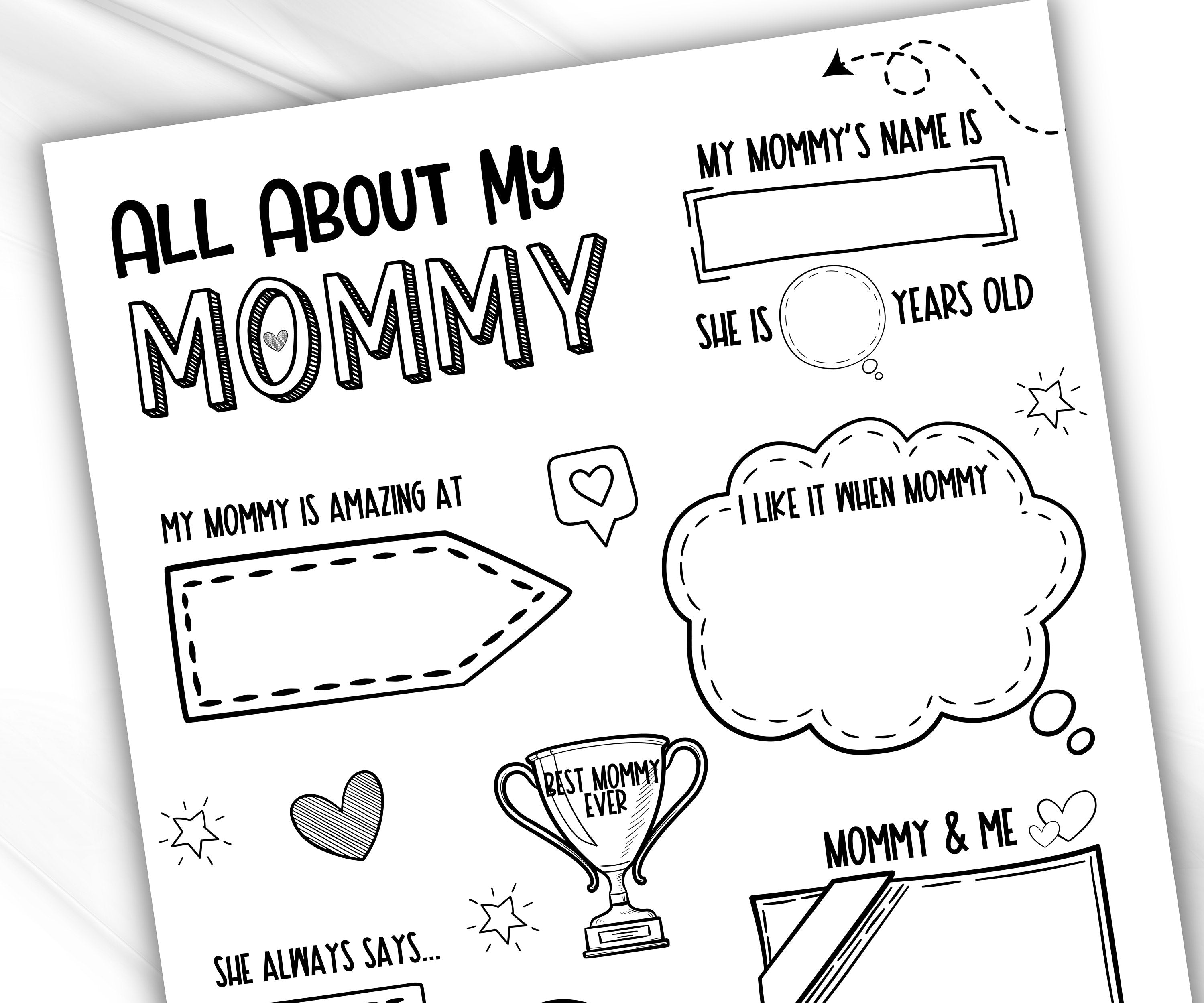 Momma Gift from kids I Mother Day Printable | All About my Momma I All About My Mimi Printable | About Mimi | Personalized Gift for mom