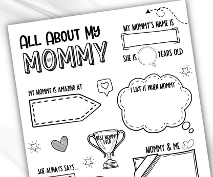 Momma Gift from kids I Mother Day Printable | All About my Momma I All About My Mimi Printable | About Mimi | Personalized Gift for mom