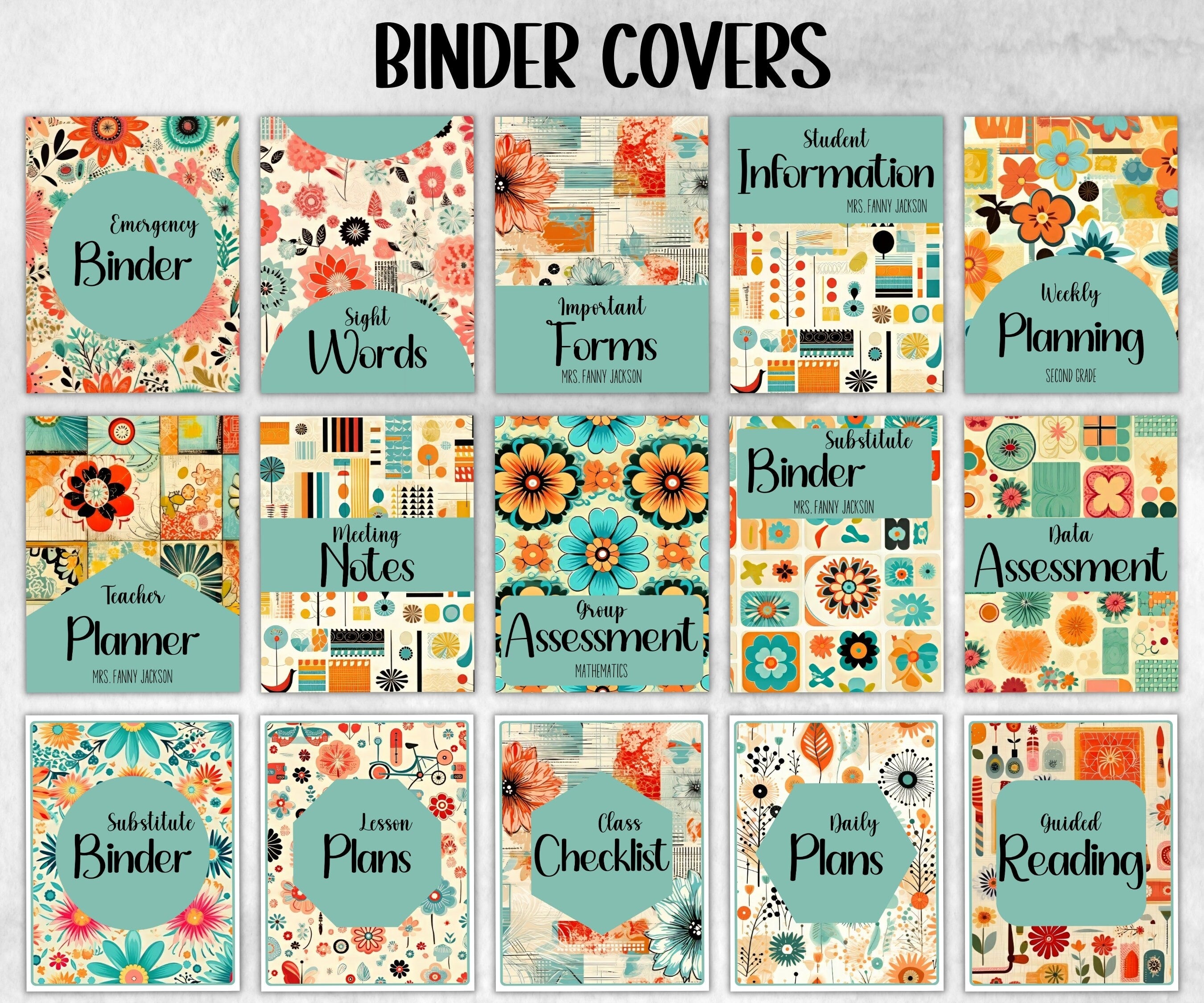 School Student Binder Cover I Classroom Printables I Teacher Binder | Binder Insert I Binder spine I Back To School | Life Binder Cover