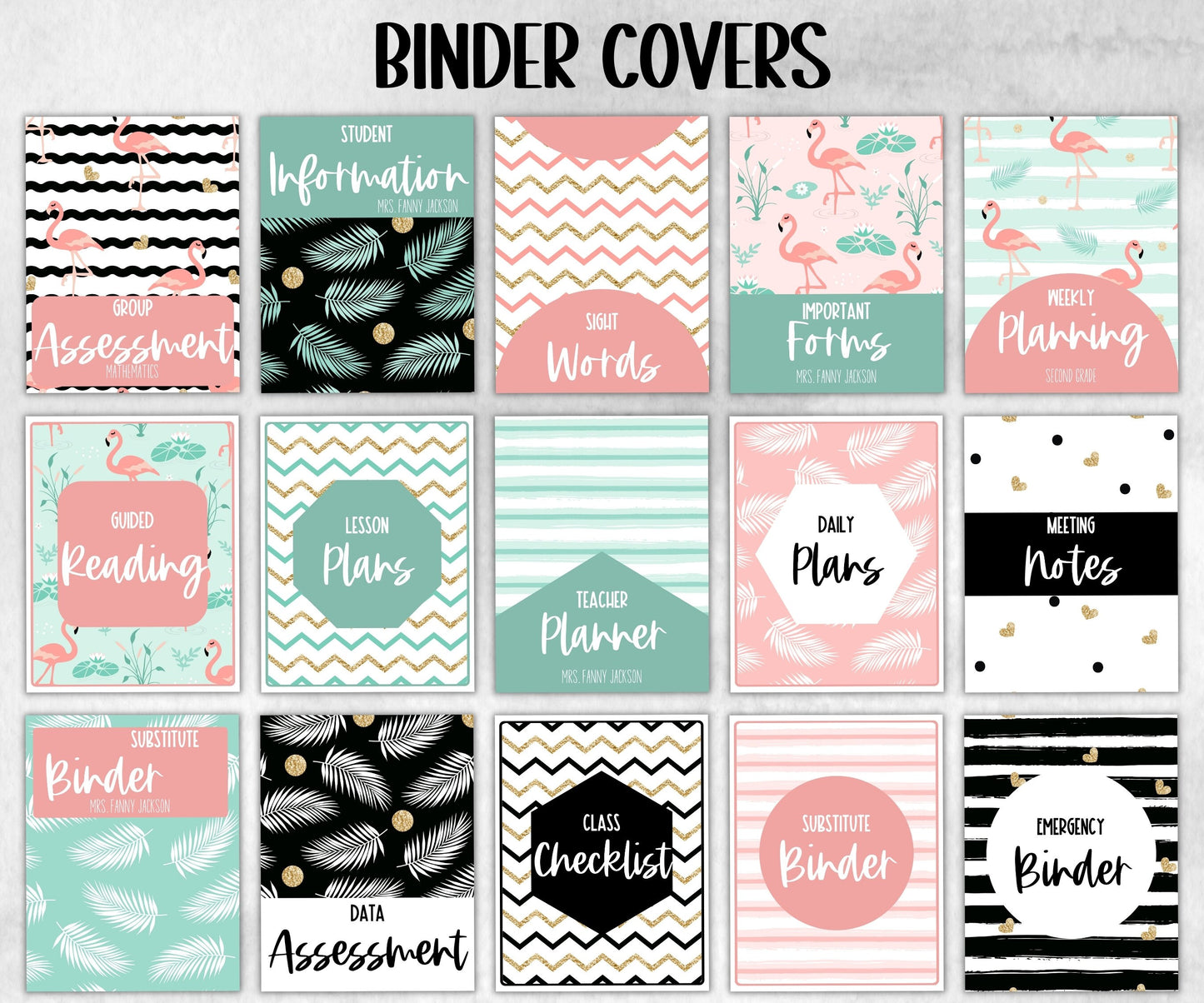 Flamingo Student Binder Cover I Classroom Printables I Teacher Binder | Binder Insert I Binder spine I Back To School | Life Binder Cover