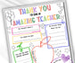 Printable Teacher Appreciation Week | Printable All About My Teacher Thank You Card | Teacher Appreciation Letter | End Of Year Gift